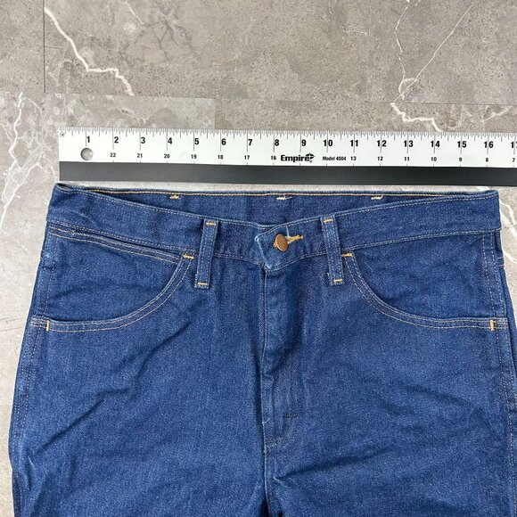 VINTAGE WRANGLER COWBOY CUT JEANS MENS 34X31 FITS LIKE 32X30 BLUE DENIM - Picture 8 of 11